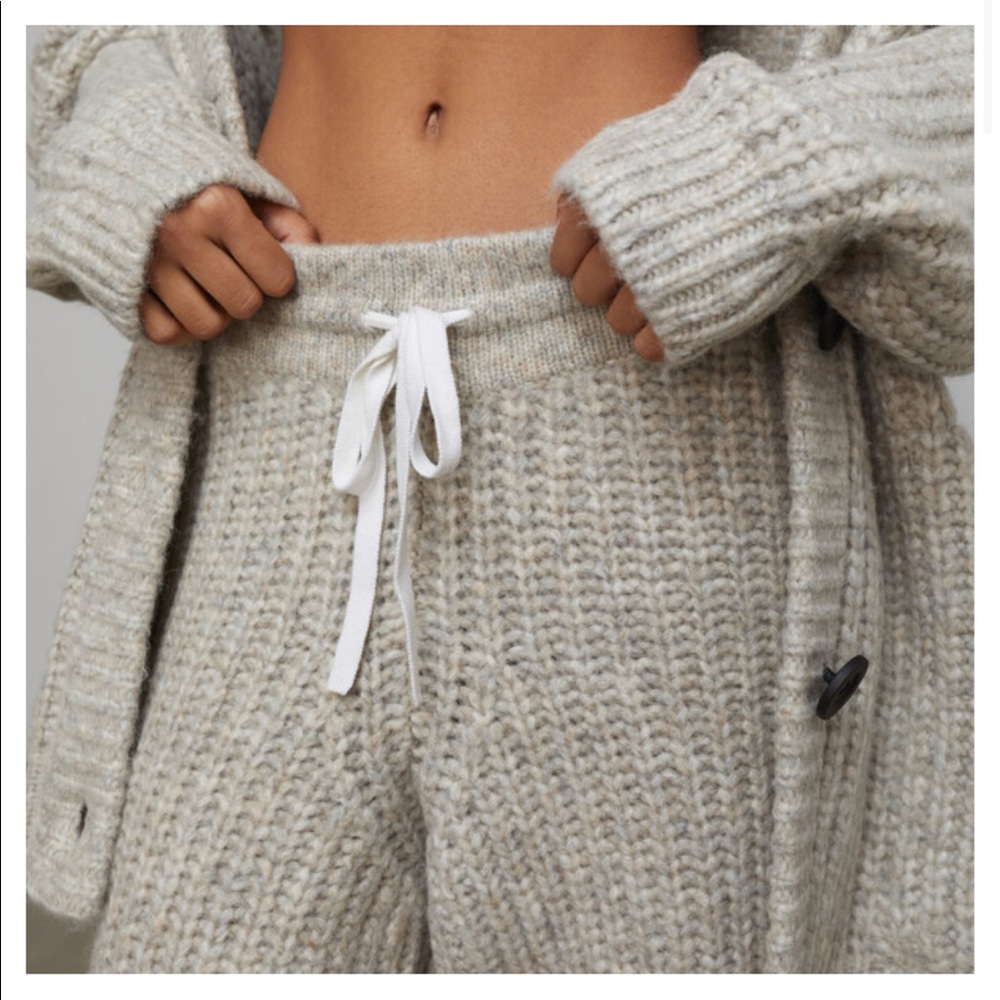 New Lunya Chunky Wool Crop Pant L Serene Gray